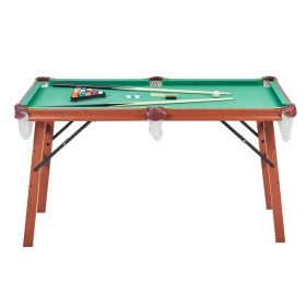Folding Pool Table, 4.5ft Portable Billiards Tables, Foldable Space-Saving Entertainment Game Set Includes Ball, Cue, Rack, Chalk, Brush Folding Pool Table, 4.5ft Portable Billiards Tables, Foldable Space-Saving Entertainment Game Set Includes Ball, Cue, Rack, Chalk, Brush